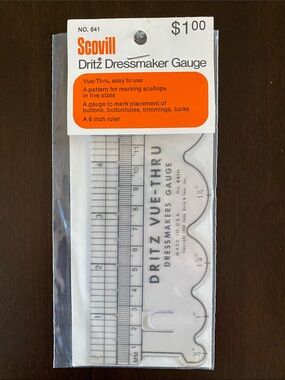 Vintage Scovill Dritz Vue-Thru Dressmaker Guage